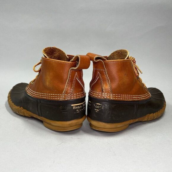 L.L. Bean Bean Boots Mens Size 8 Vintage Brown Leather Rubber Outdoor Waterproof - Picture 6 of 11